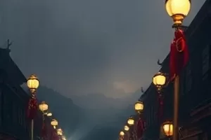 八戒影视首页主推画面，夜色客厅里投影幕布上正在播放的悬疑剧集镜头