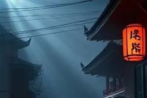 《双生回声》剧照，走廊尽头的两面相对镜子